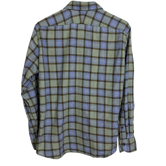Proper Cloth Shirt Mens M? Blue Green Check Long Sleeve Wool Blend Casual Soft - Picture 2 of 10